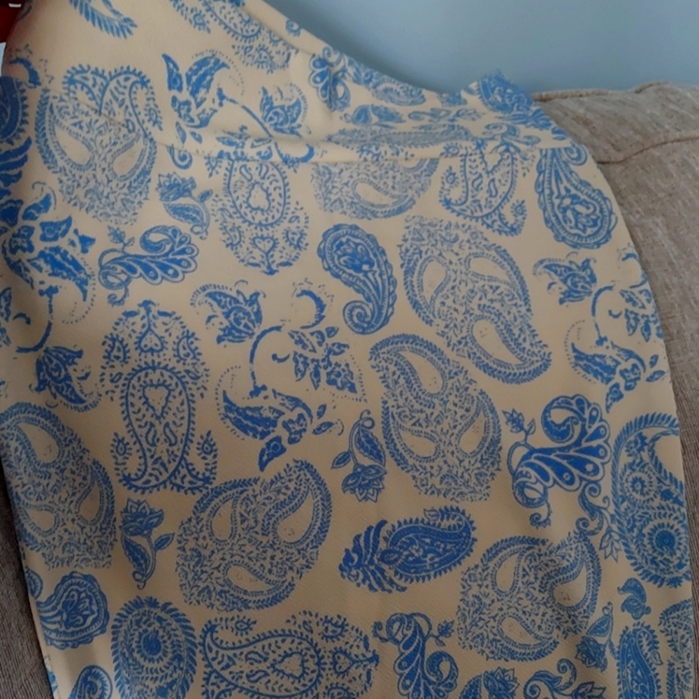 Size S Lularoe paisley blue and cream skirt